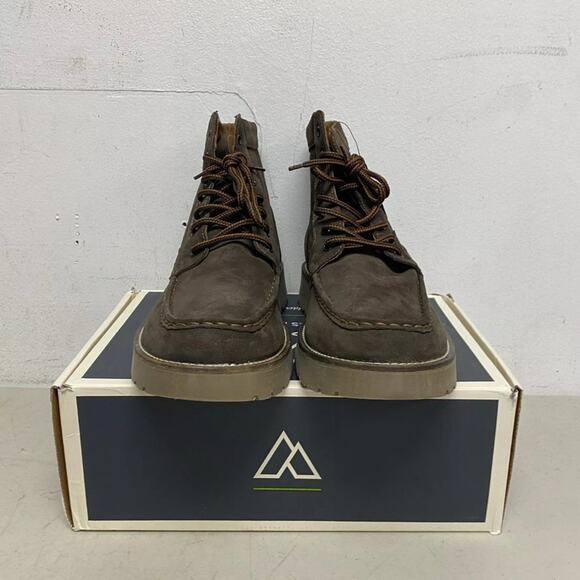 Alpine Design Men's Casual Lace Wedge Boots Double Brown Suede AD22MC001 - 14 - Picture 5 of 8